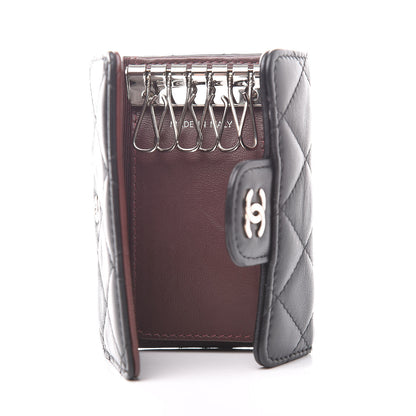 Chanel Lambskin Quilted 6 Key Holder Black 6 of 13