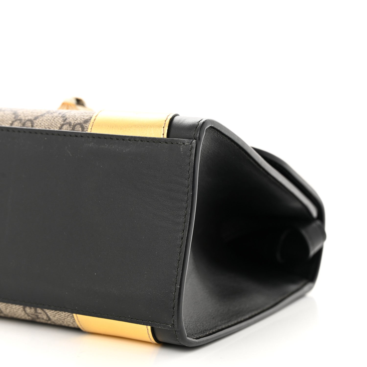 Gucci GG Supreme Monogram Small Osiride Top Handle Bag Black Gold 10 of 16