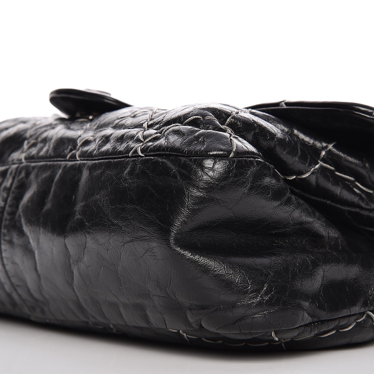 Chanel Glazed Goatskin Double Stitch Flap Black 8 of 10