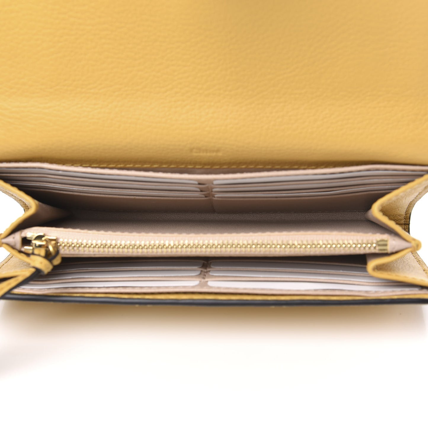 Calfskin Marcie Continental Flap Wallet Honey Gold