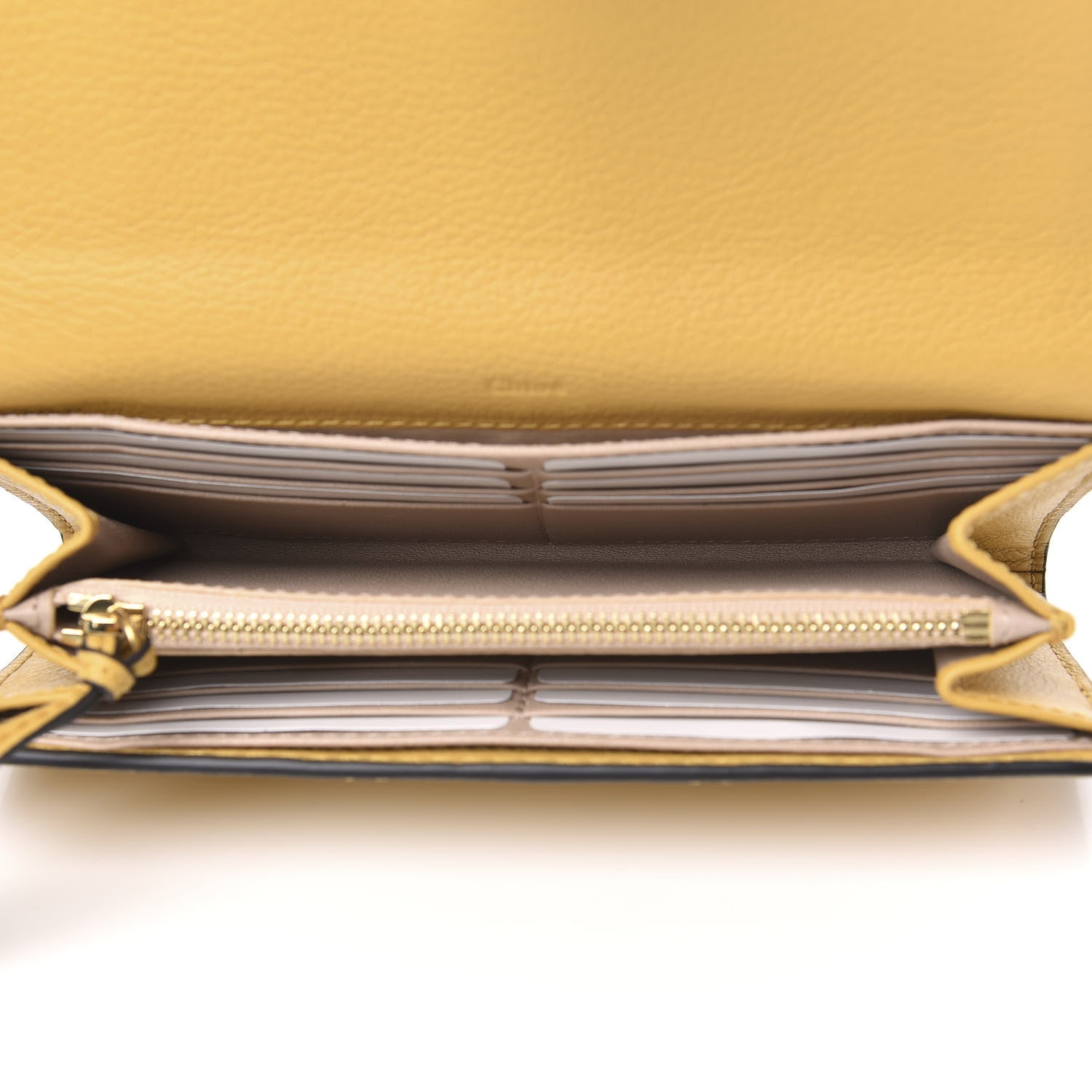 Chloe Calfskin Marcie Continental Flap Wallet Honey Gold 5 of 9