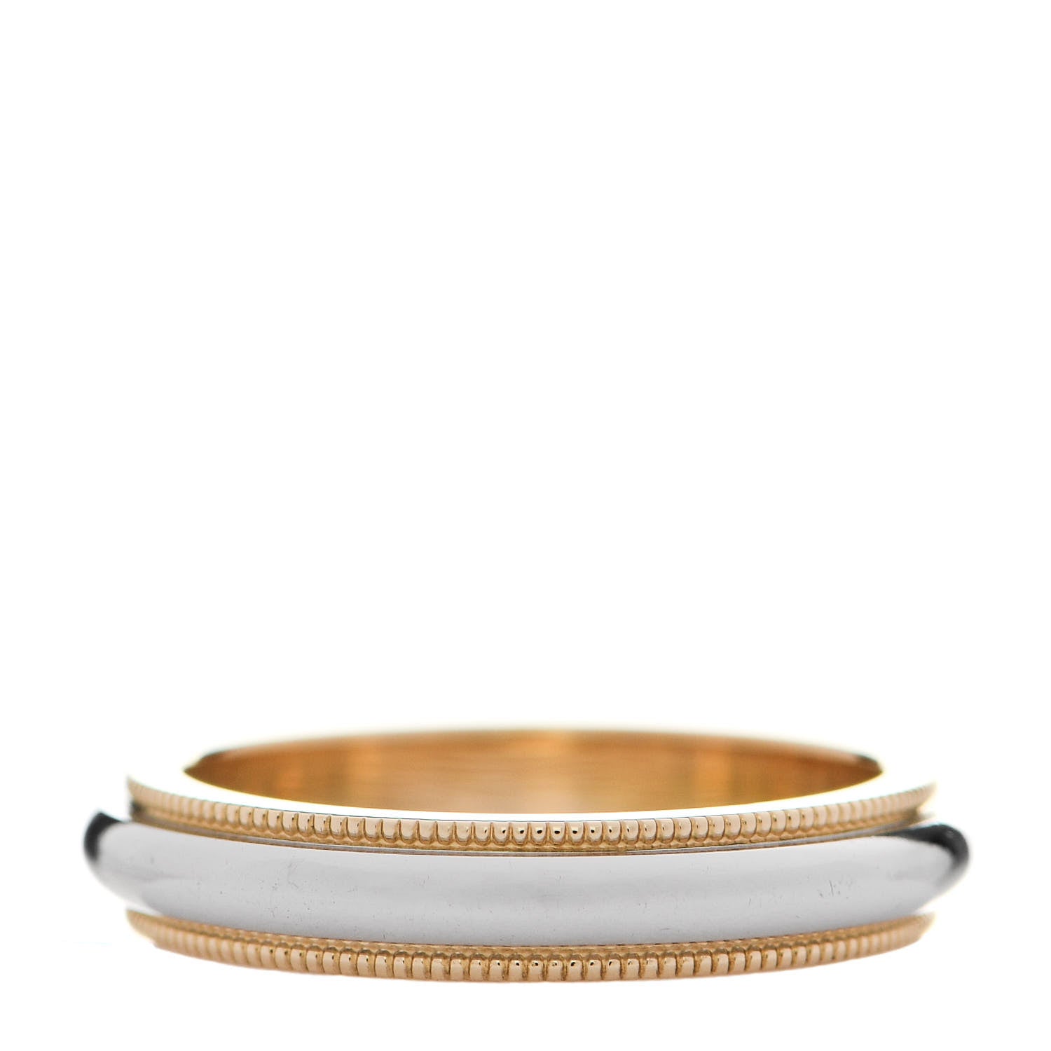 Tiffany Platinum 18K Yellow Gold 4mm Together Milgrain Wedding Band Ring 49 5 3 of 5