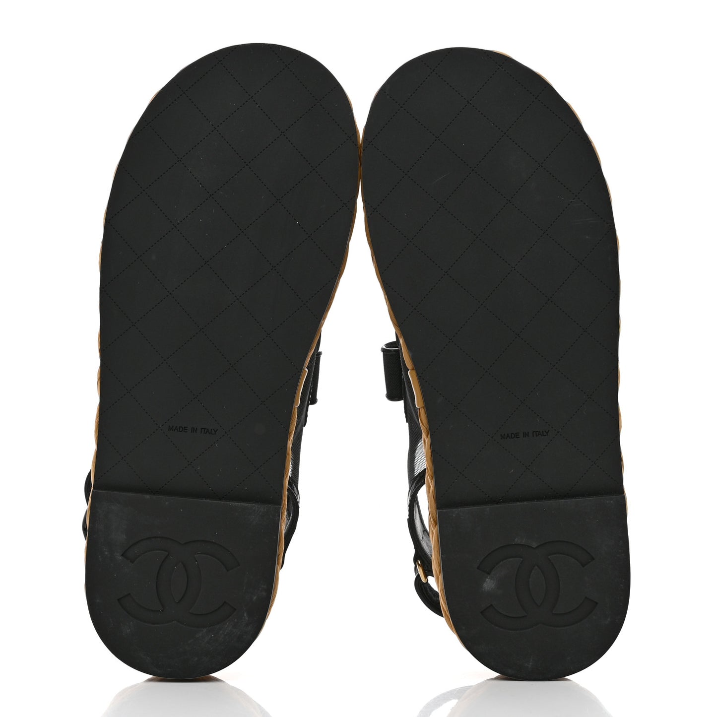 Mesh Patent Calfskin Velcro Dad Sandals 39 Black