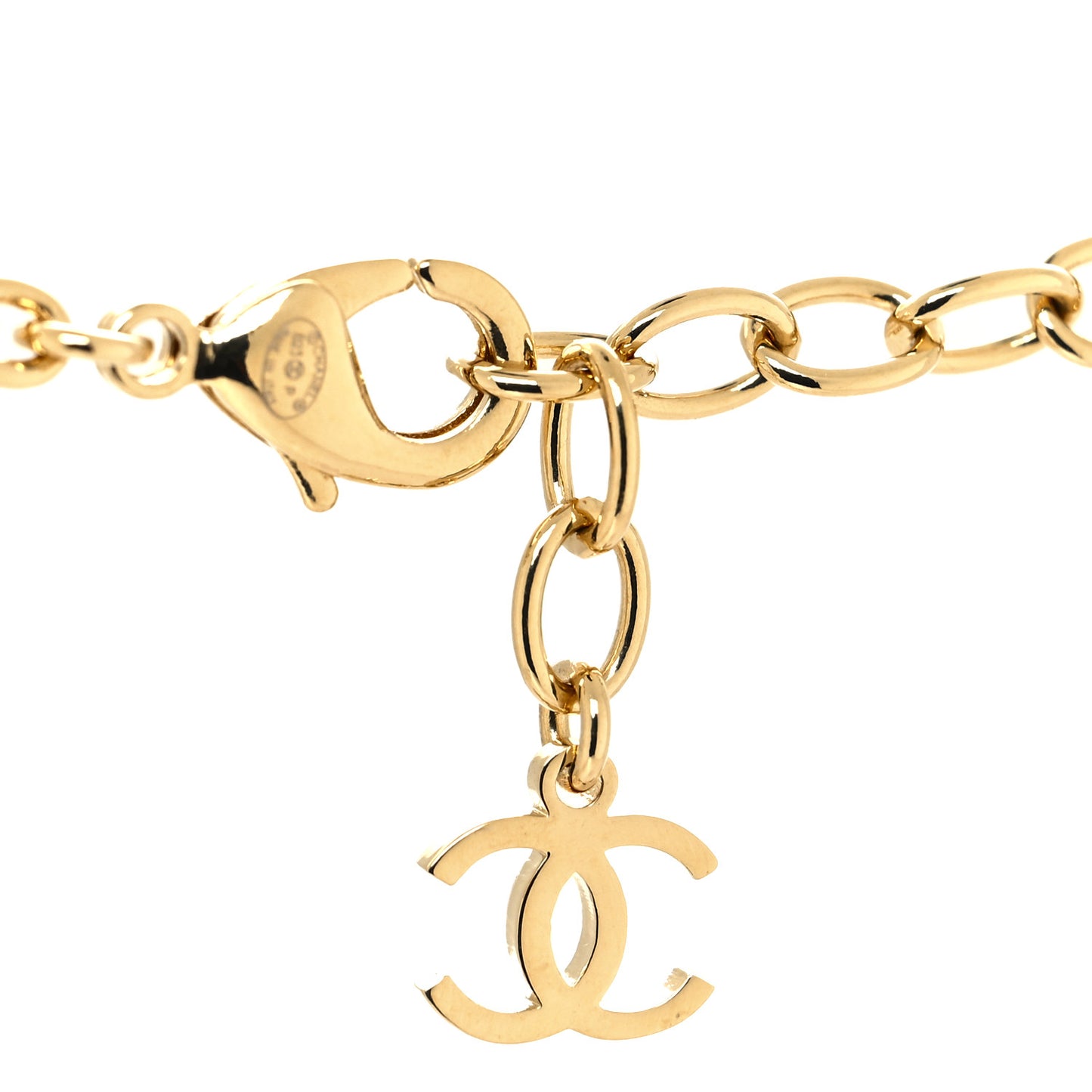 Crystal CC Heart Link Choker Necklace Gold