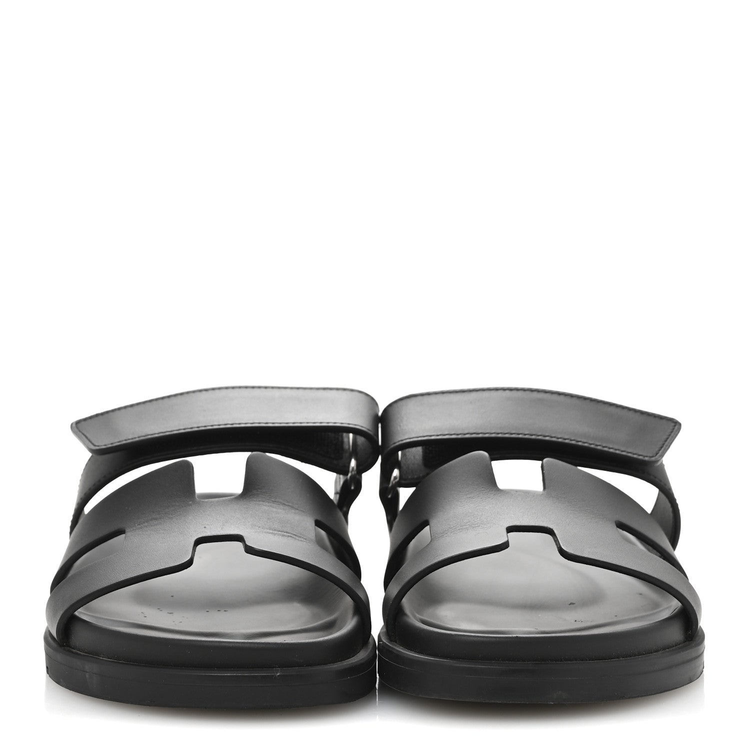 Hermes Calfskin Womens Chypre Sandals 36.5 Black 3 of 10