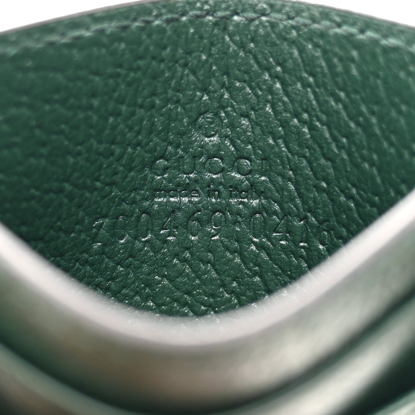 Textured Dollar Calfskin Horsebit 1955 Card Holder Green