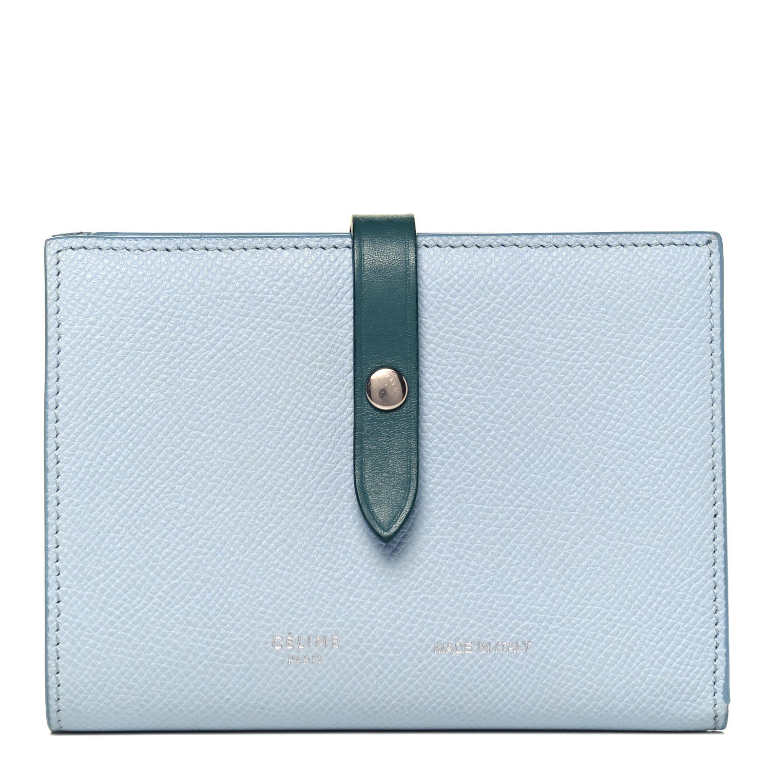 Celine Grained Calfskin Medium Multifunction Strap Wallet Pale Blue 1 of 8