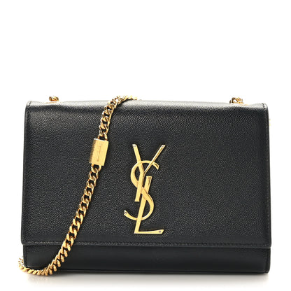 Saint Laurent Grain De Poudre Small Monogram Kate Satchel Black 1 of 8