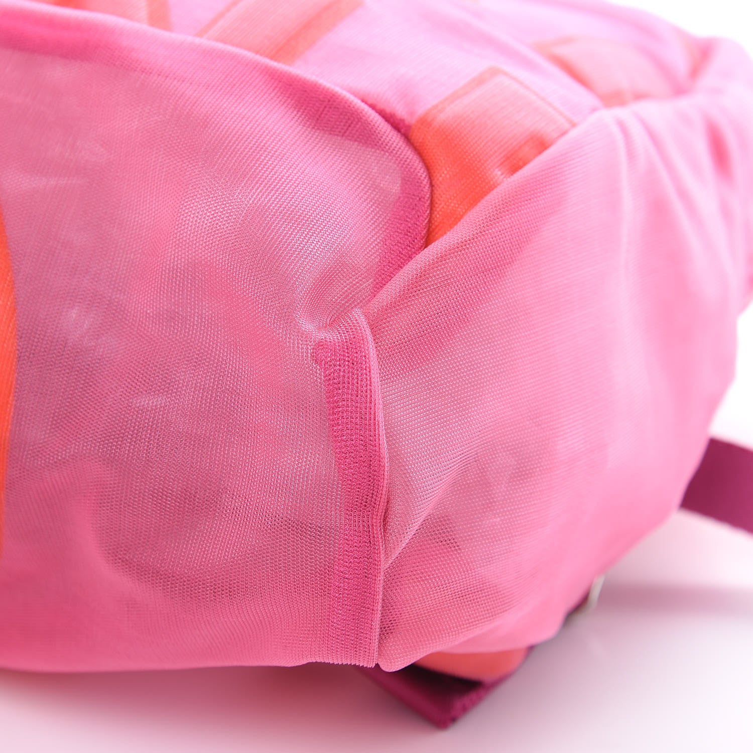 Chanel Mesh Nylon Logo Backpack Pink 10 of 10