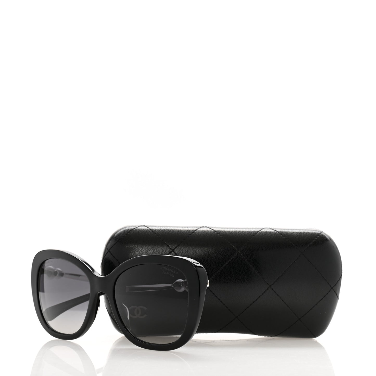 Acetate Polarized Butterfly Winter Pearl Sunglasses 5339-H Black
