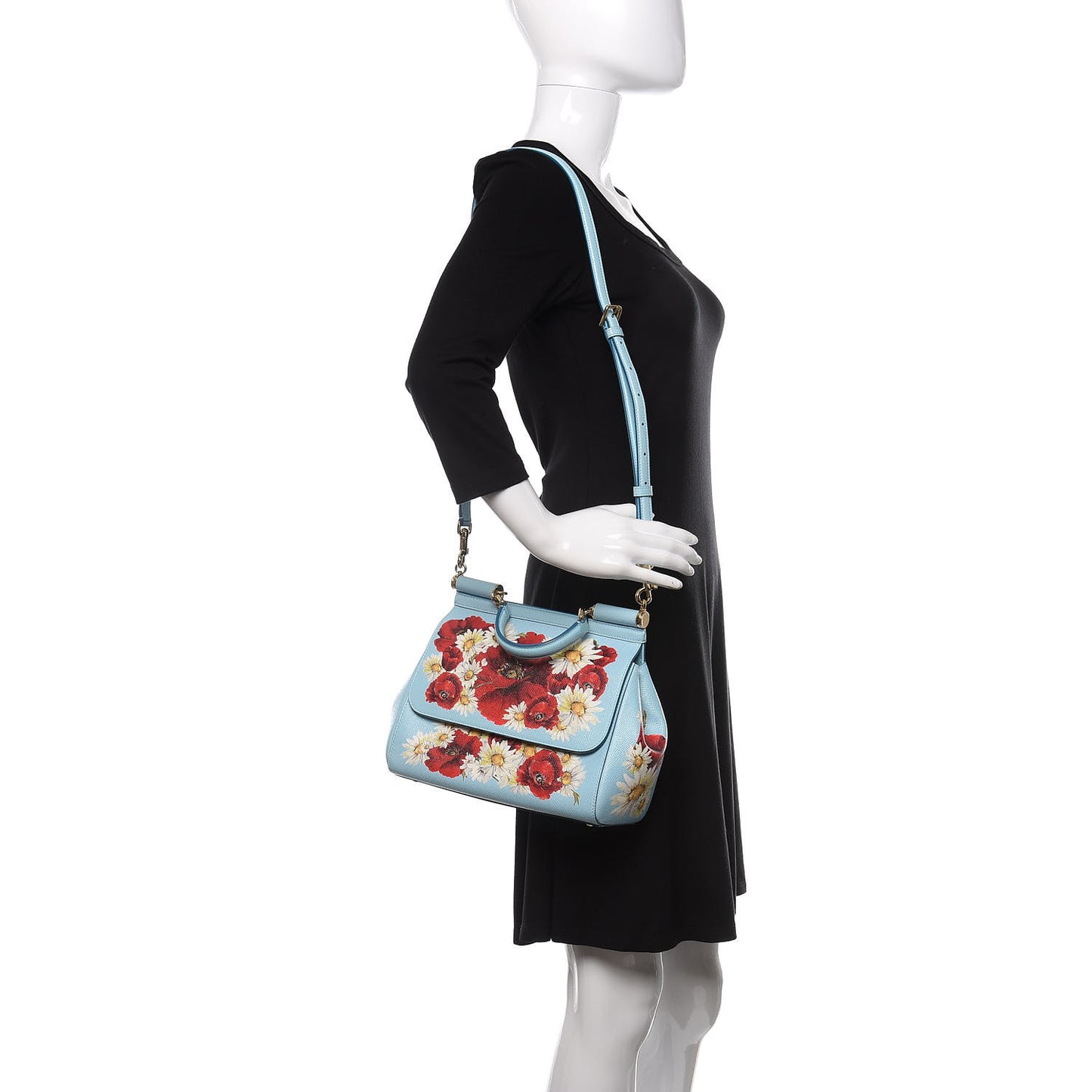 Dauphine St.Giap Papaveri Print Medium Miss Sicily Satchel Celeste