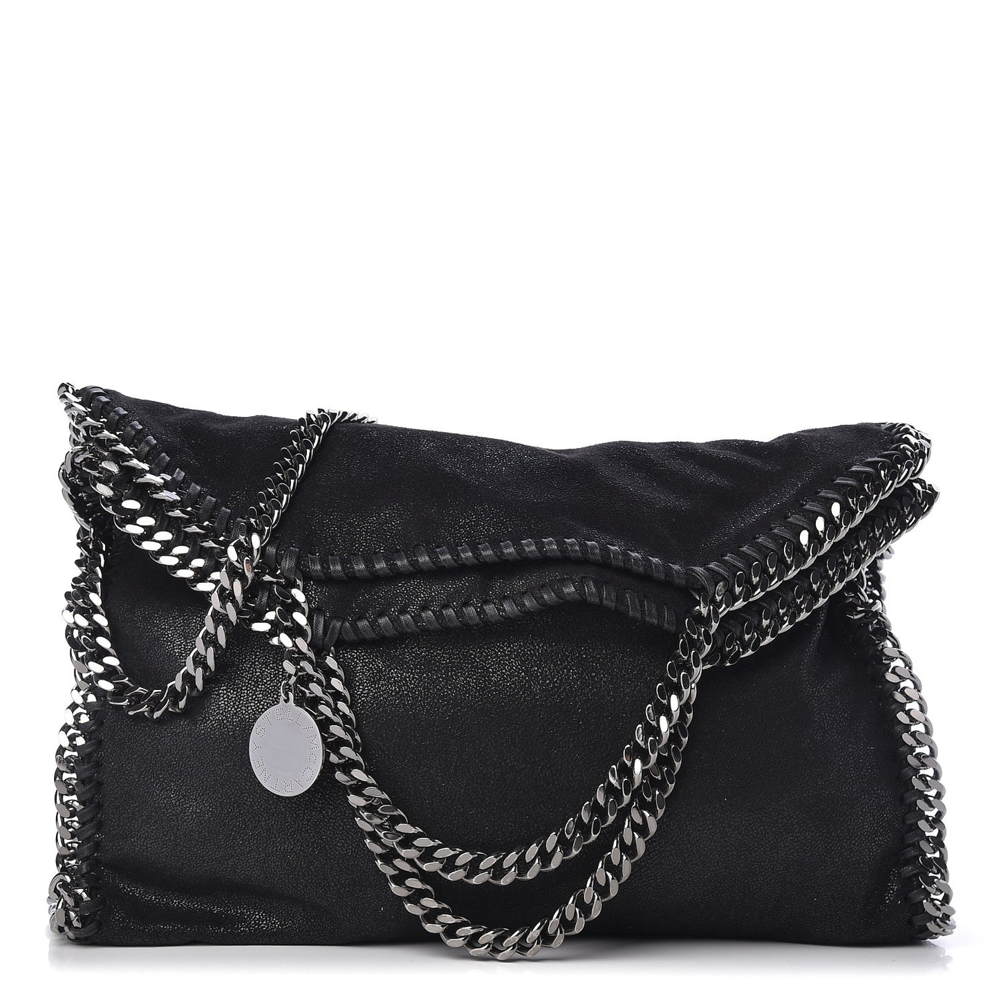 Shaggy Deer Small Falabella Fold Over Tote Black