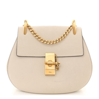 Chloe Grained Calfskin Drew Shoulder Bag Abstract White 1 of 10