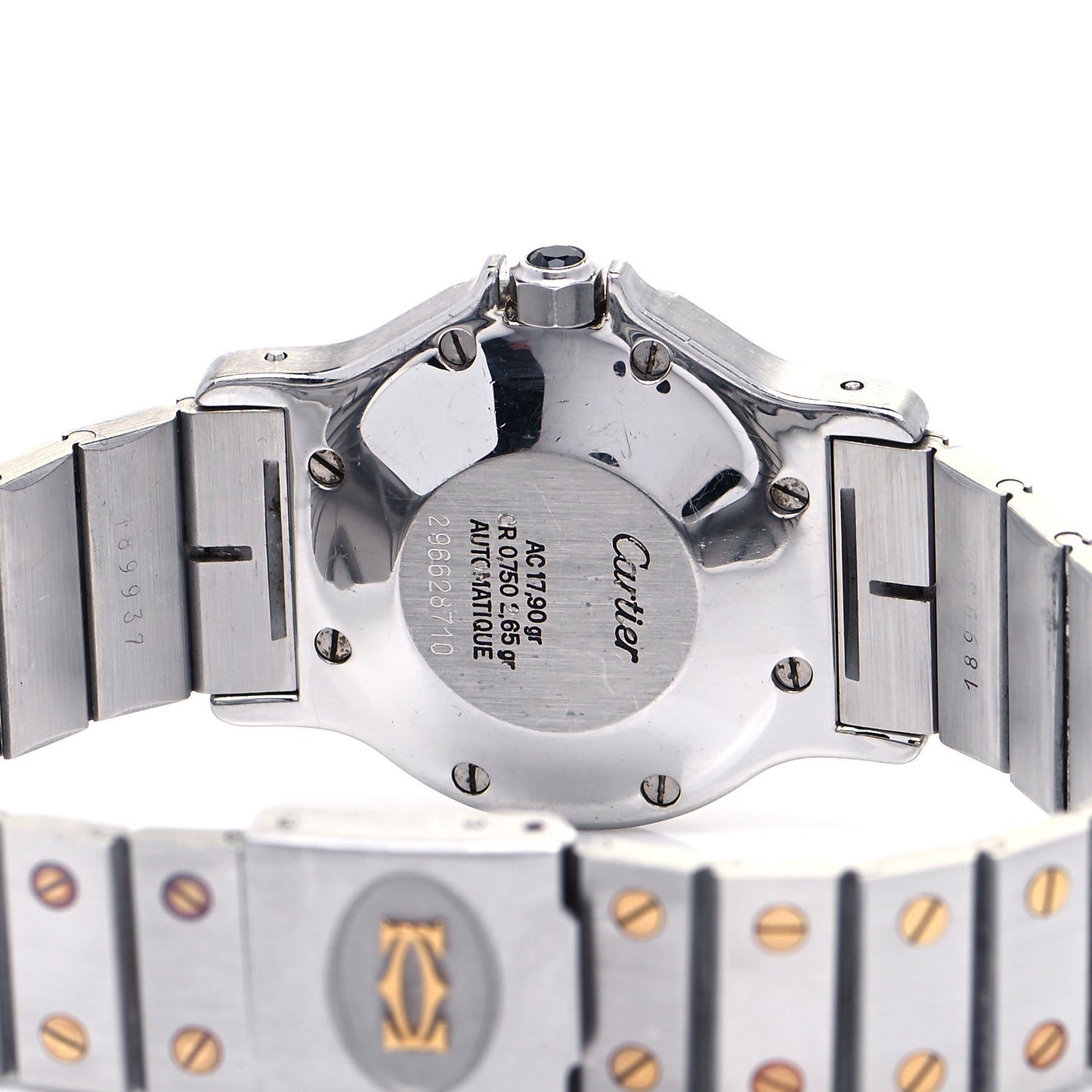 Stainless Steel 18K Yellow Gold 29mm Santos Octagon Automatic Watch