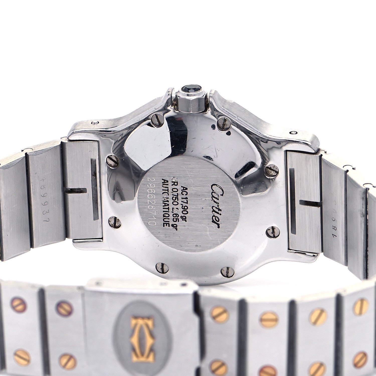 Cartier Stainless Steel 18K Yellow Gold 29mm Santos Octagon Automatic Watch 4 of 4