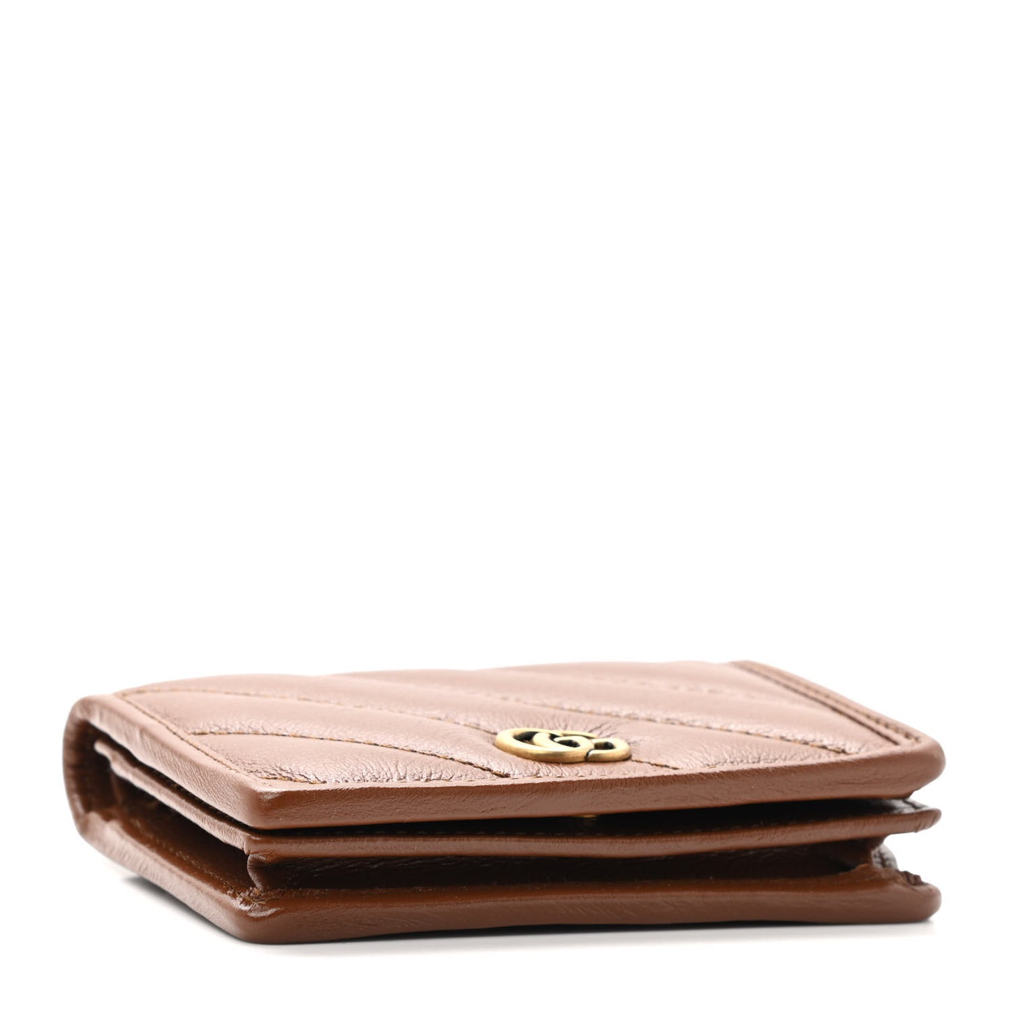 Azalea Calfskin Matelasse Diagonal GG Marmont Card Case Wallet Cuir