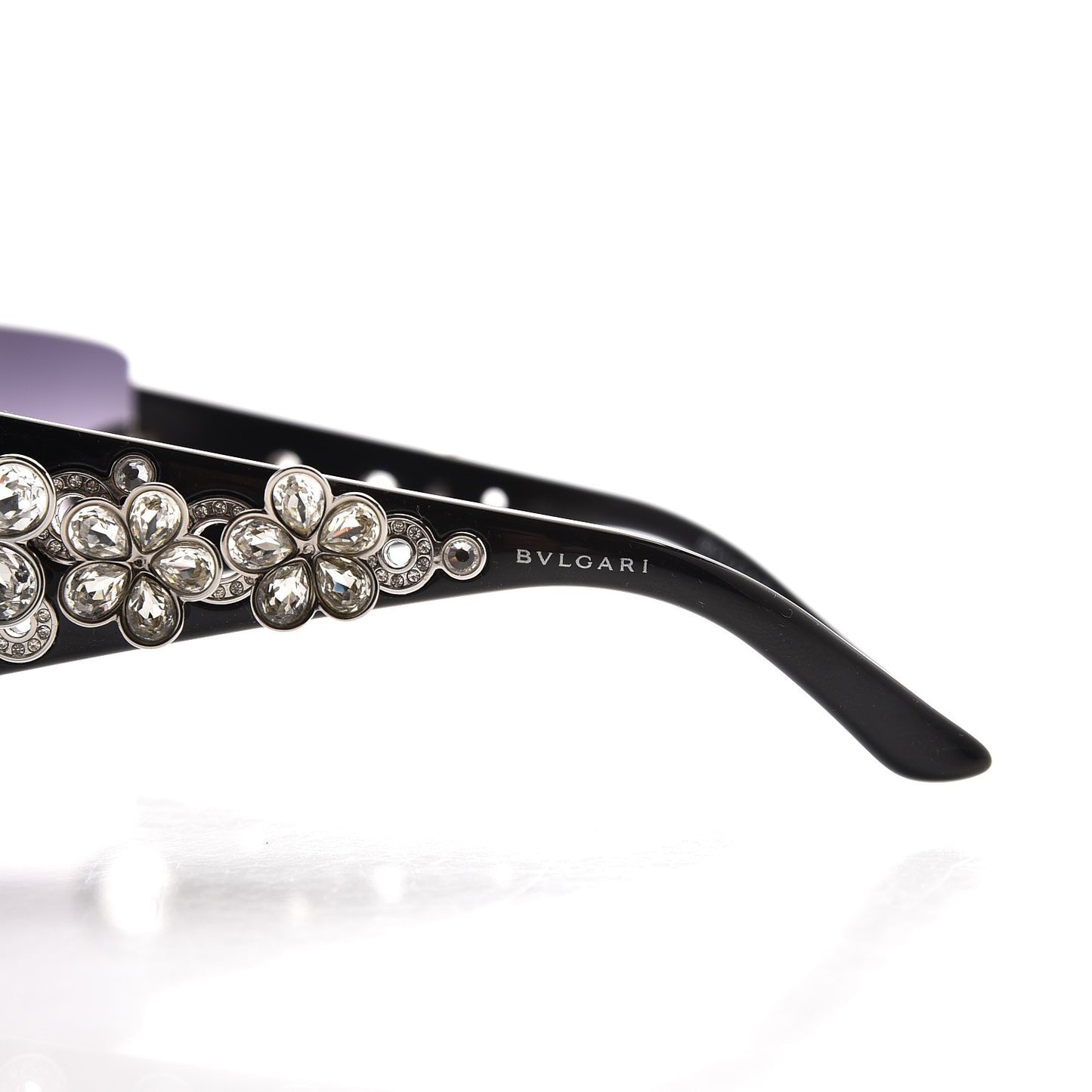 Crystal Flower Sunglasses 652-B Black