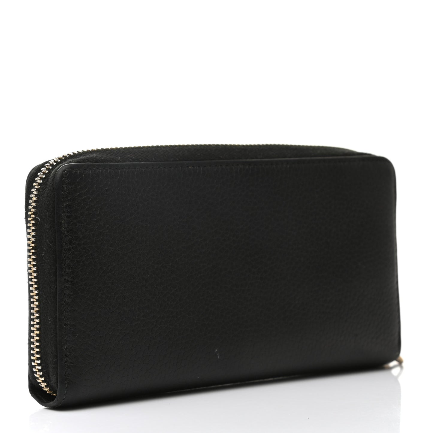Pebbled Calfskin Soho Zip Around Wallet Black