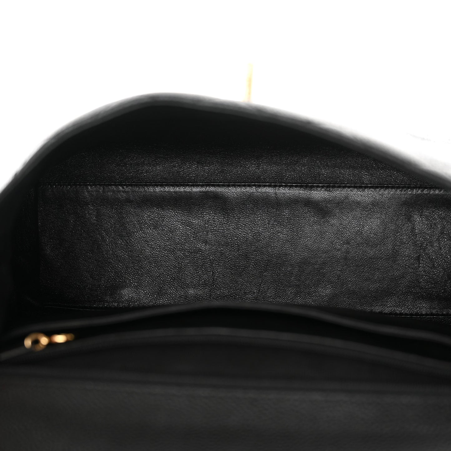 Caviar Quilted Jumbo Kelly Flap Black