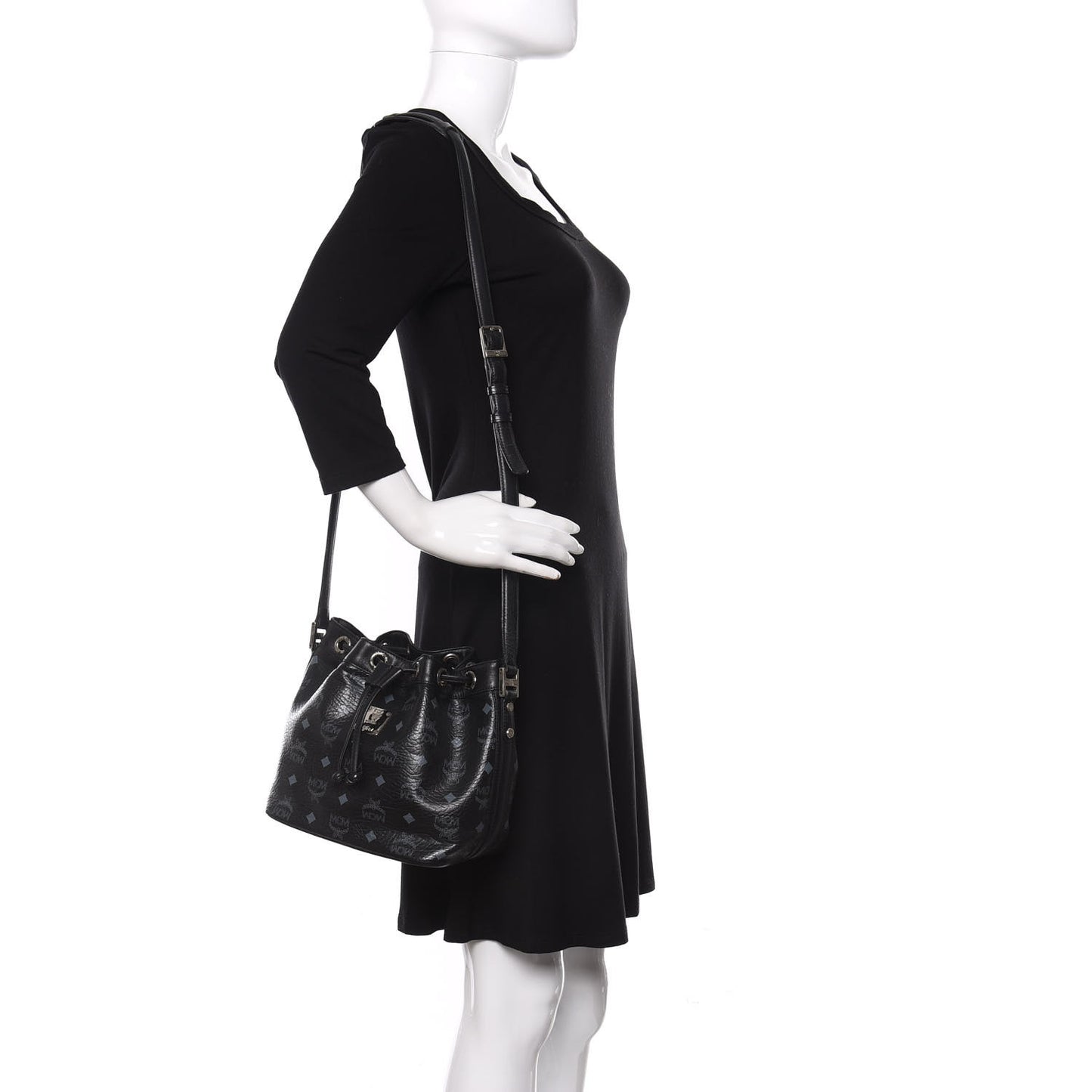 Visetos Essential Drawstring Bucket Bag Black
