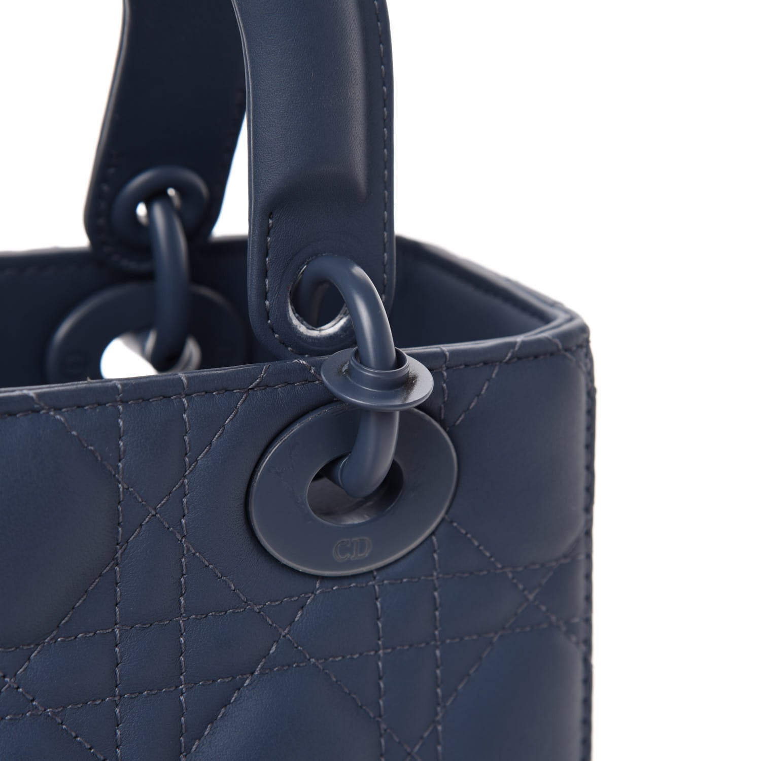Christian Dior Ultra Matte Calfskin Cannage Small My ABCDior Lady Dior Dark Denim Blue 8 of 12