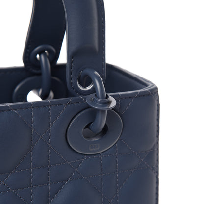 Christian Dior Ultra Matte Calfskin Cannage Small My ABCDior Lady Dior Dark Denim Blue 8 of 12