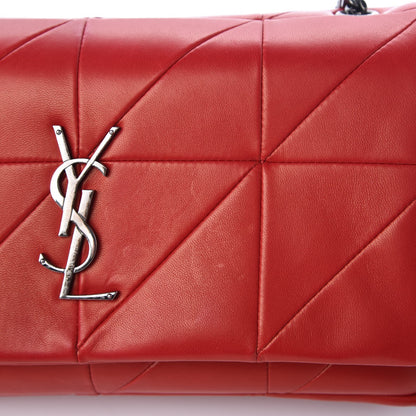 Saint Laurent Lambskin Patchwork Monogram Medium Jamie Red 9 of 10