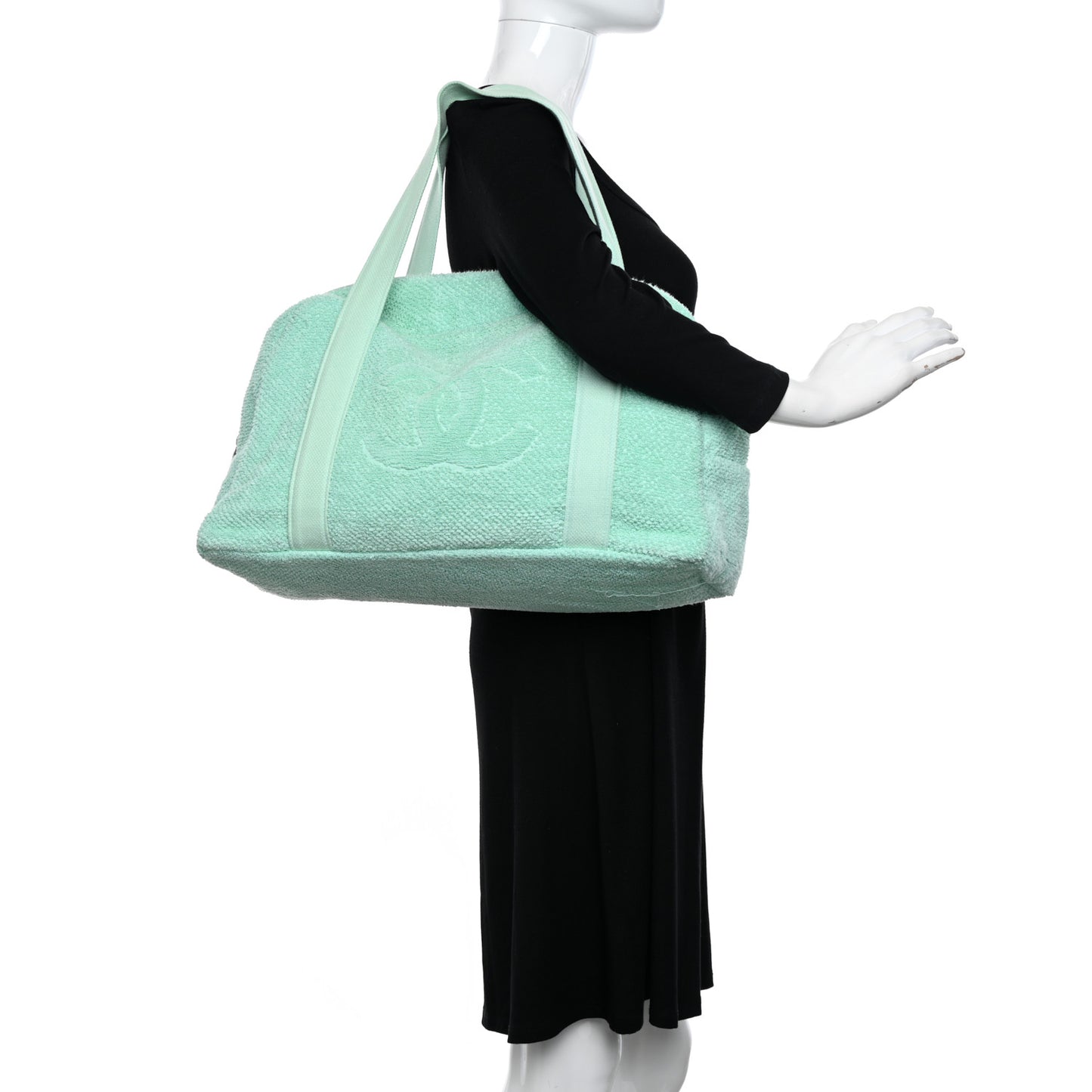 Terry Cotton CC Beach Tote Towel Set Green