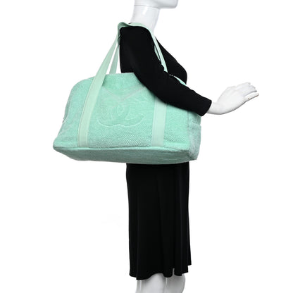 Chanel Terry Cotton CC Beach Tote Towel Set Green 2 of 12