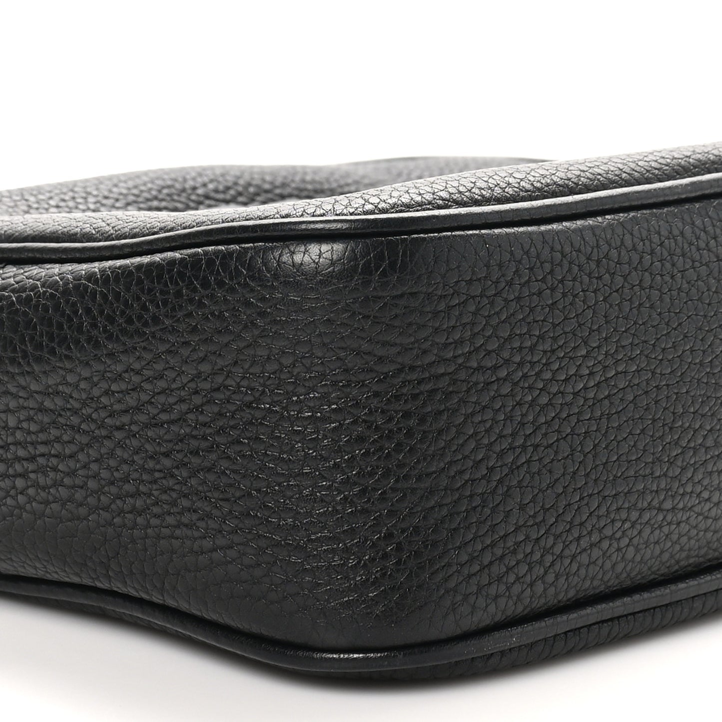 Pebbled Calfskin Small Soho Disco Bag Black