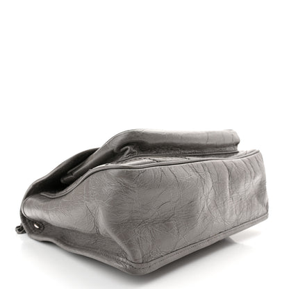 Saint Laurent Crinkled Calfskin Matelasse Monogram Medium Niki Chain Satchel Fog 4 of 10