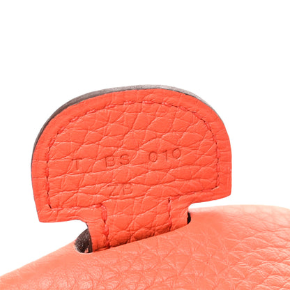 Hermes Taurillon Clemence Amazone Evelyne III PM Orange Poppy Bleu Saint Cyr 7 of 10