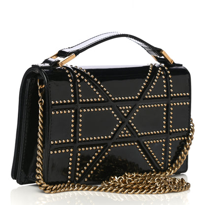 Christian Dior Patent Studded Diorama Flap Bag Black 4 of 13