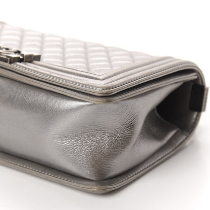 Chanel Metallic Calfskin Quilted Medium Boy Flap Silver 7 of 15