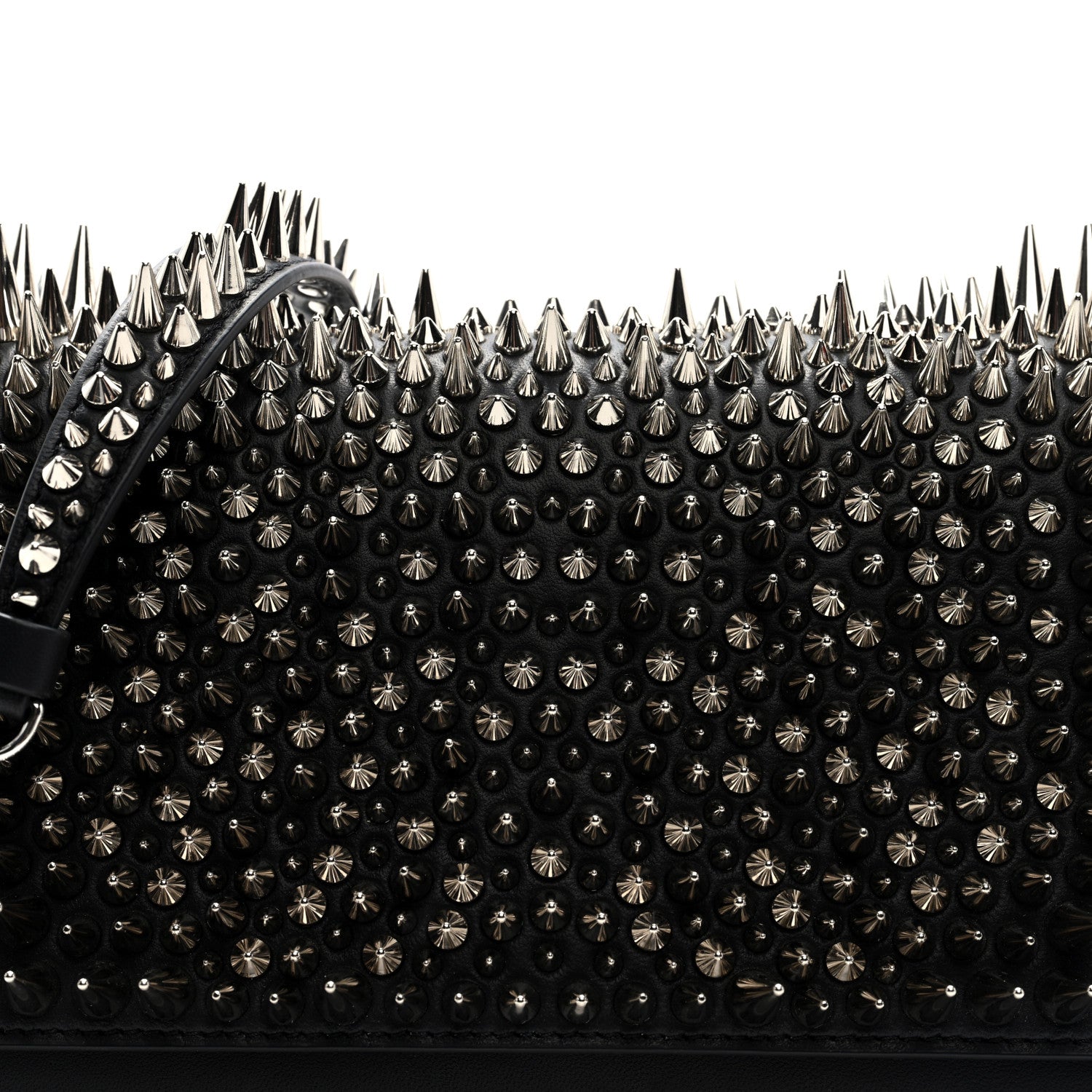 Christian Louboutin Nappa Estepic Spikes Paloma Clutch Black Silver 7 of 9