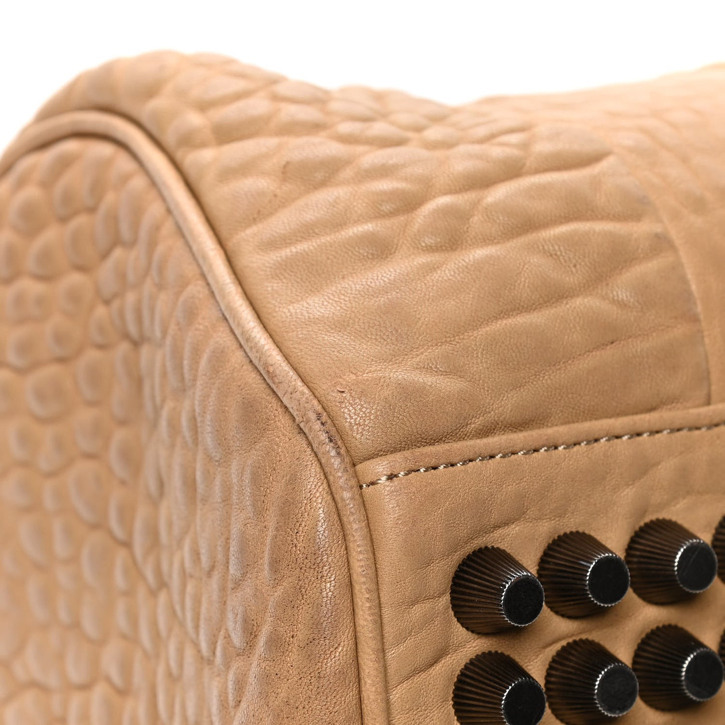 Pebbled Lambskin Rocco Latte Nickel Hardware