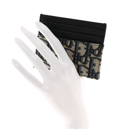 Christian Dior Grained Calfskin Oblique Card Holder Black 2 of 8