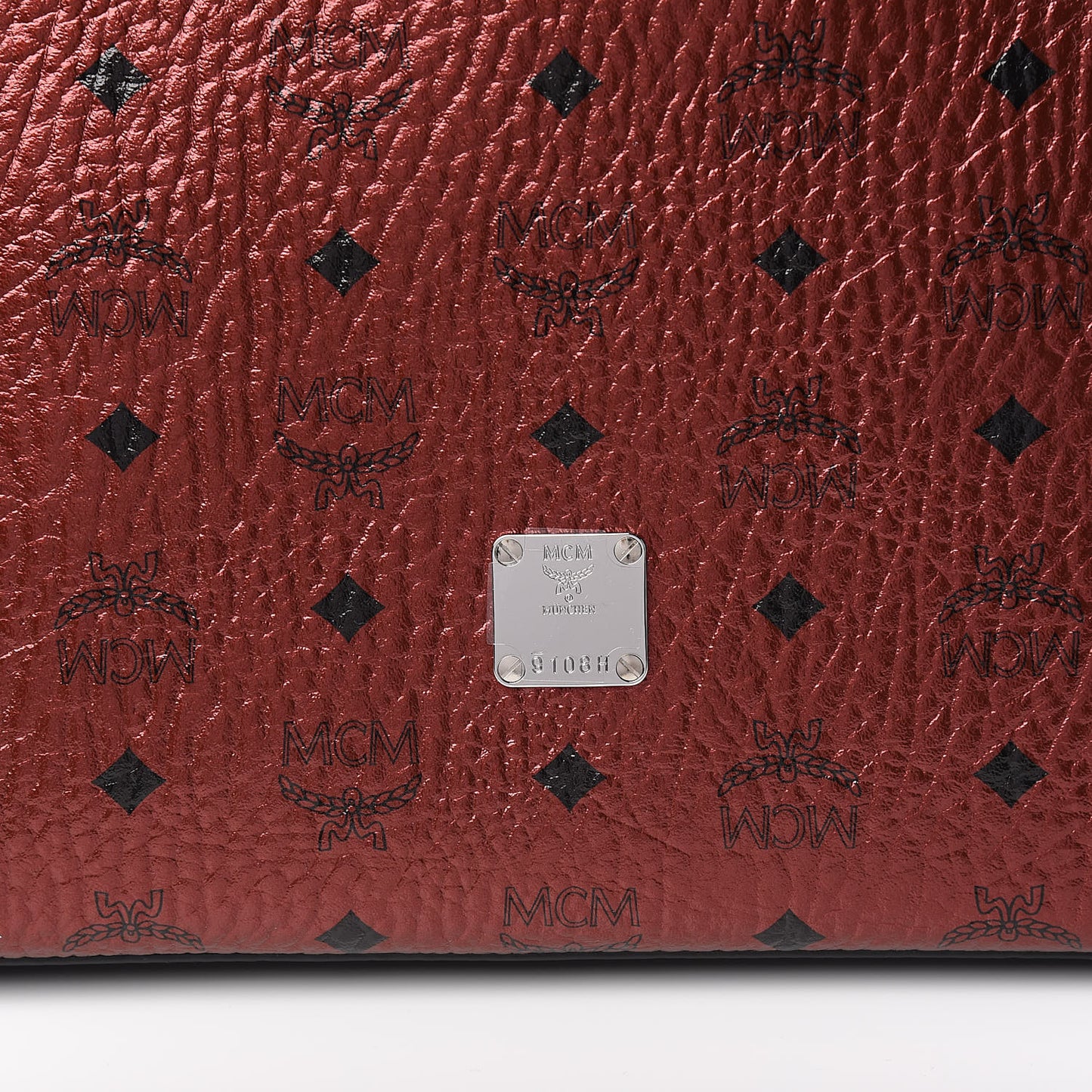 Metallic Visetos Shopper Tote Scooter Red