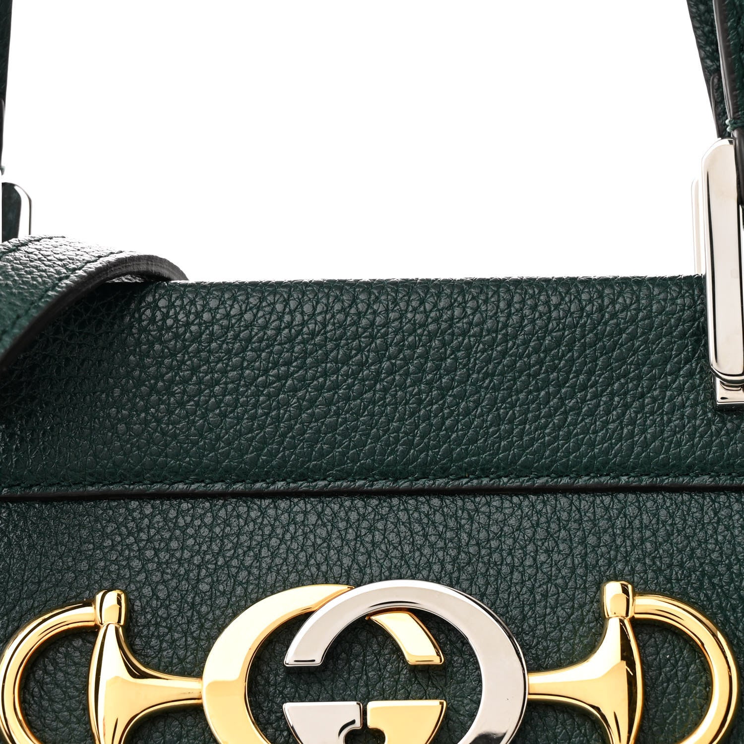 Gucci Grainy Calfskin Medium Zumi Top Handle Bag Vintage Green 9 of 12