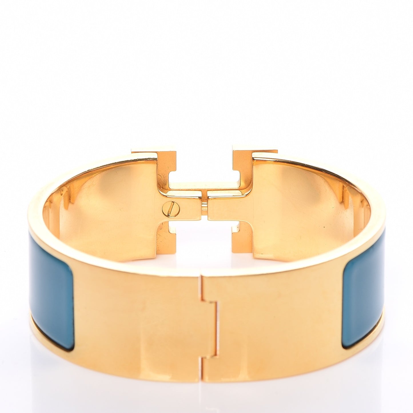 Enamel Wide Clic Clac H Bracelet PM Bleu Indien