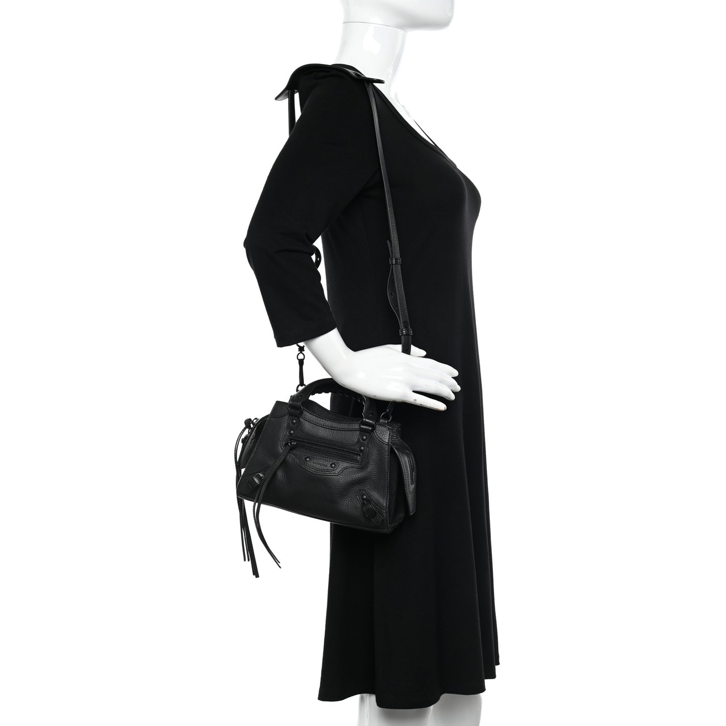 Grained Calfskin Neo Classic Black Hardware Mini City Black