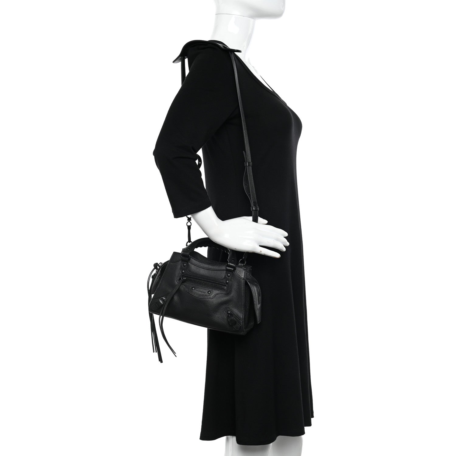 Balenciaga Grained Calfskin Neo Classic Black Hardware Mini City Black 2 of 10