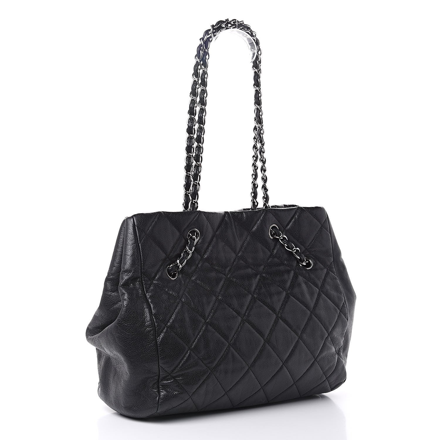 Chanel Soft Caviar Quilted Large Cells Tote Black 3 of 13