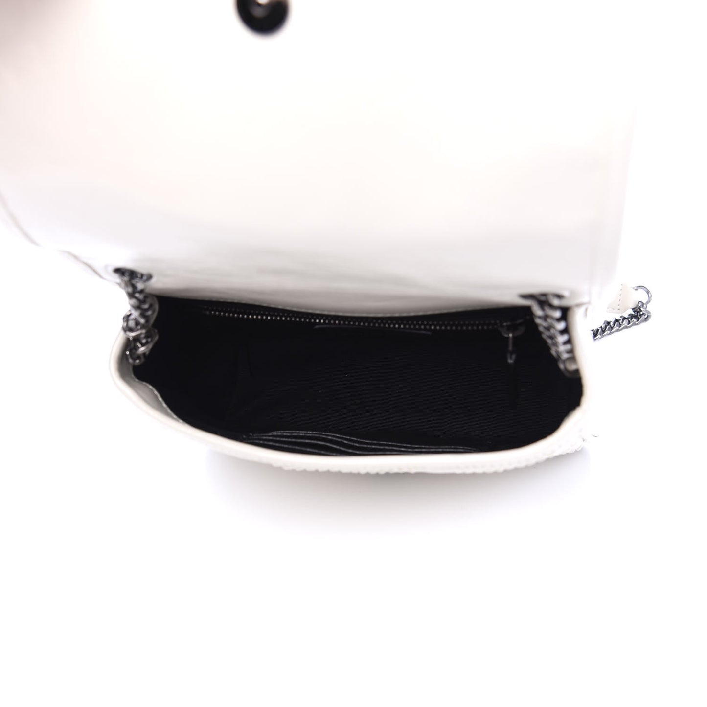 Crinkled Calfskin Matelasse Monogram Niki Chain Wallet Crema Soft