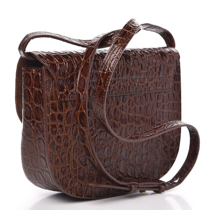 Saint Laurent Crocodile Embossed Calfskin Medium Kaia Satchel Rusty Brown 3 of 10