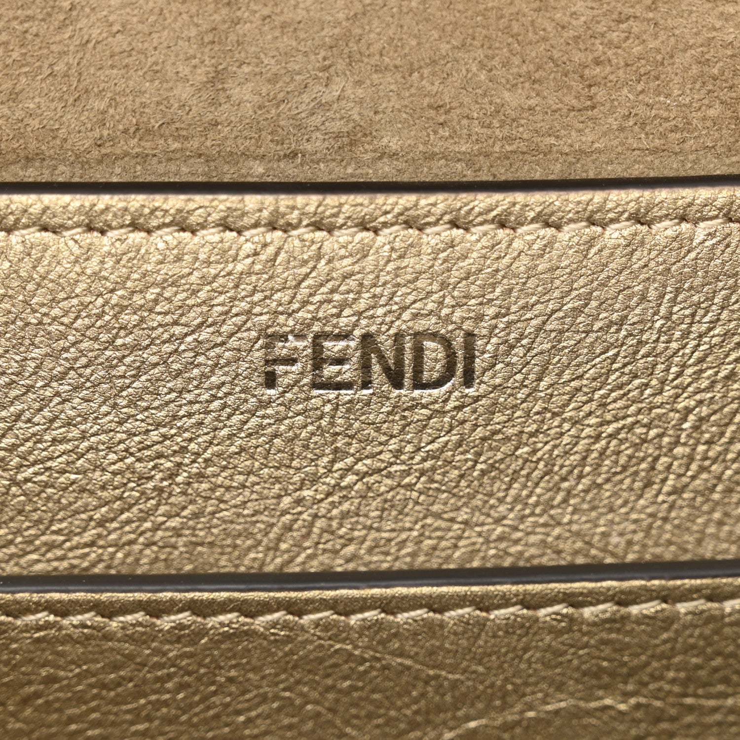 Fendi Metallic Vitello Medium Soft Peekaboo Gold 5 of 10