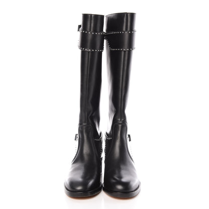 Givenchy Calfskin Studded Riding Boots 39 Black 2 of 6