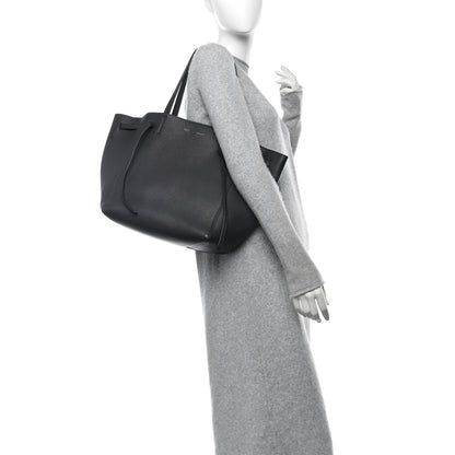 Celine Soft Grained Calfskin Small Belt Cabas Phantom Grey 2 of 14