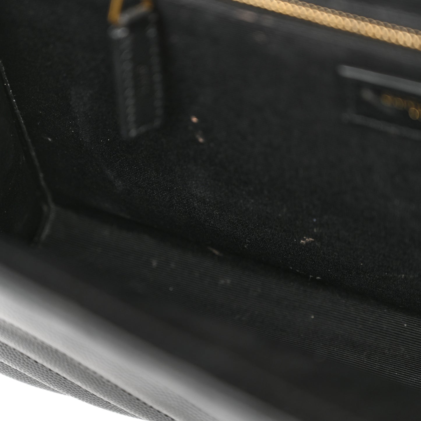 Grain De Poudre Matelasse Chevron Large Monogram Satchel Black