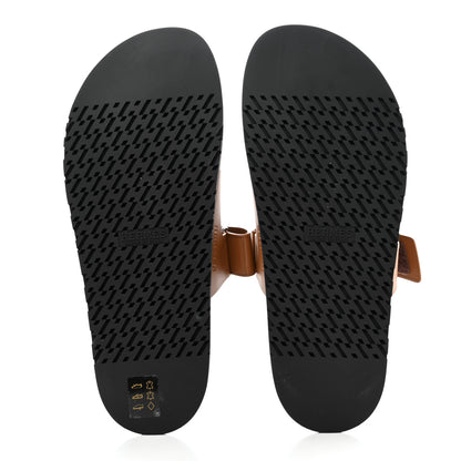 Hermes Calfskin Mens Chypre Sandals 43.5 Gold 5 of 8